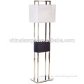 Mass production coconut shell lamp white metal floor lamps with white linen lampshde for hotel restaurant facility supply CE
